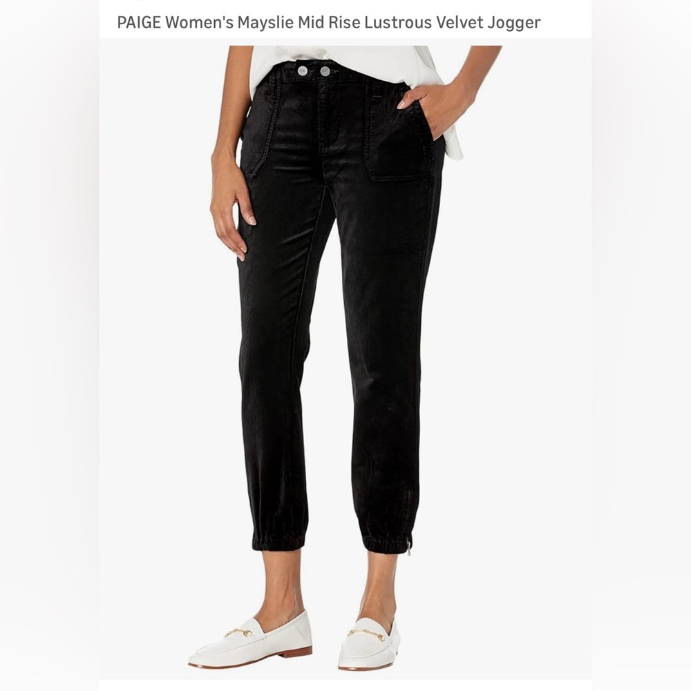 PAIGE Mayslie Mid rise Velvet Lustrous Joggers